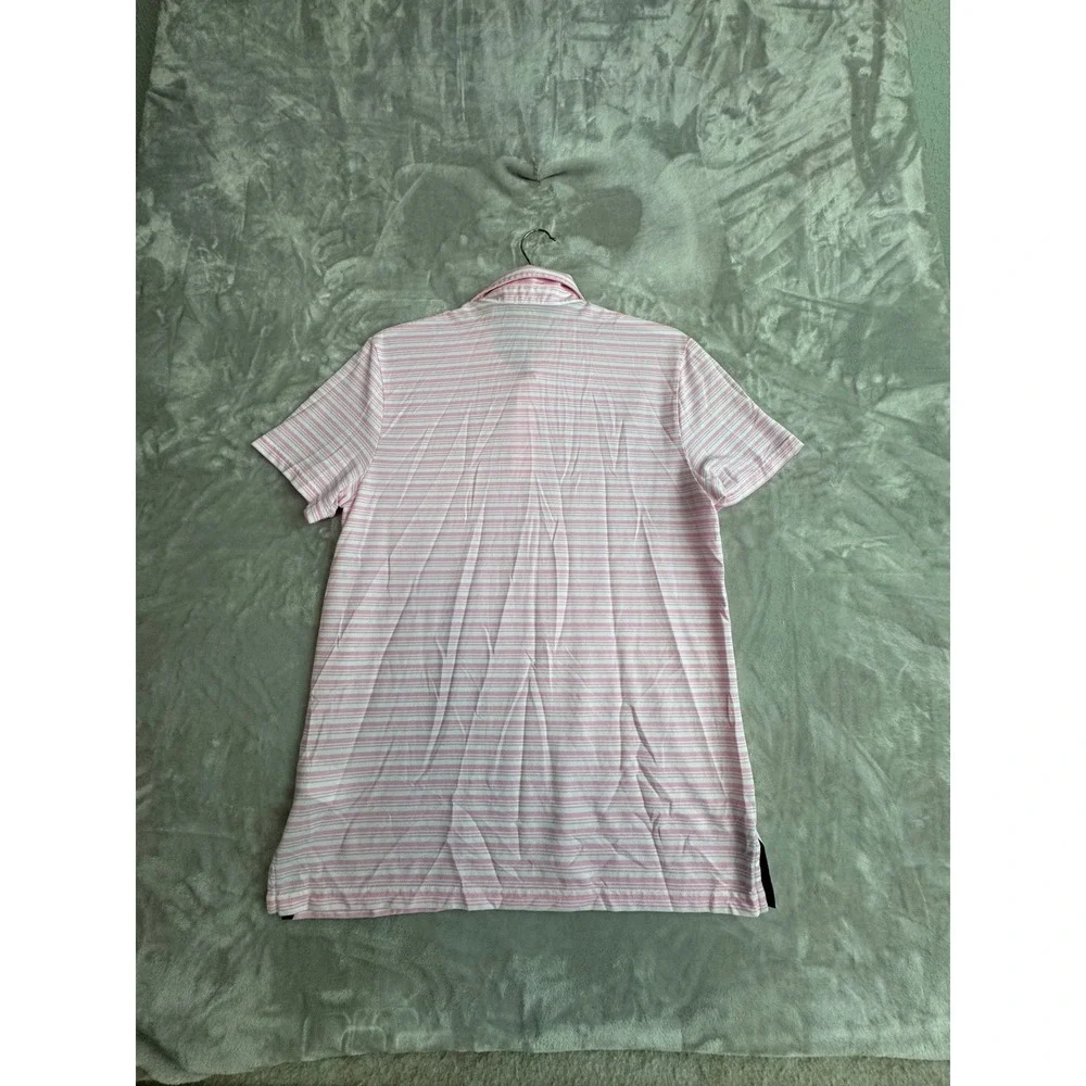 Polo Golf‎ Ralph Lauren Mens Pro Fit Striped Polo Shirt Pink White Medium M